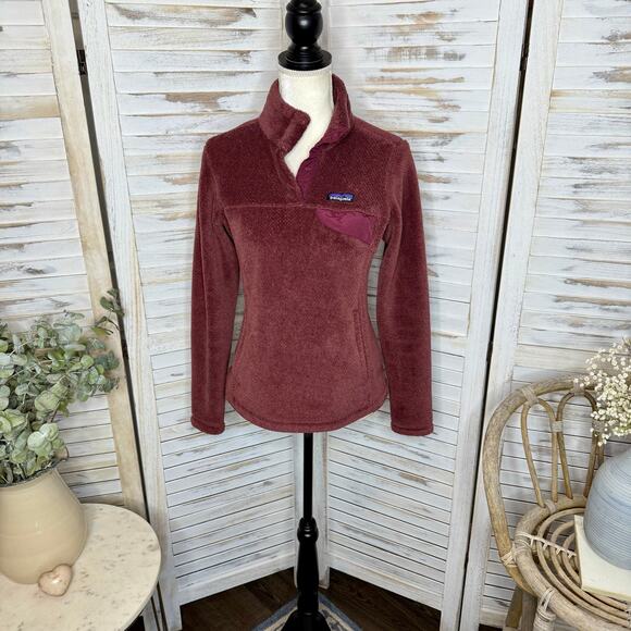 PATAGONIA Women's S Re-Tool Snap-T Fleece Pullover Jacket Polartec Rose Mauve - Picture 12 of 13